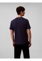 Camiseta Azul Con Micro Monograma Bordado Calvin Klein de Calvin Klein