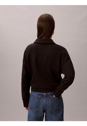 Saco Negro De Tejido French Terry Con Cremallera Calvin Klein