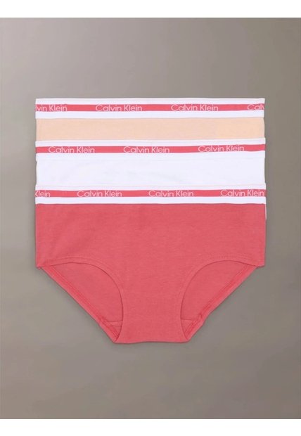 Pack Rosado Para Niña De 3 Pantys De Algodón Stretch Calvin Klein