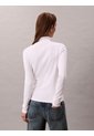 Camiseta Blanca Manga Larga Con Cuello Tortuga Calvin Klein de Calvin Klein