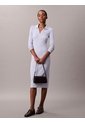 Vestido Gris Midi Con Cuello Tipo Johnny Calvin Klein de Calvin Klein