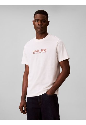 Camiseta Blanca Con Gráfico De Logo Calvin Klein Calvin Klein