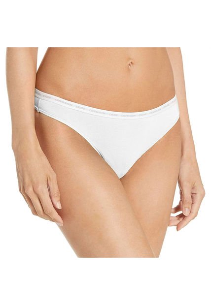 Pantie Blanco Tipo Tanga En Algodón Para Mujer Calvin Klein