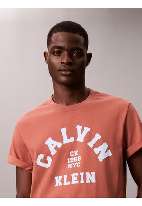 Camiseta Rosa Con Gráfico De Logo Calvin Klein