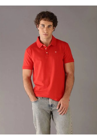 Polo Rojo Clásico Con Monograma Bordado Calvin Klein Calvin Klein