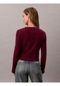Camiseta Roja Manga Larga Ajustada Con Monograma Calvin Klein de Calvin Klein