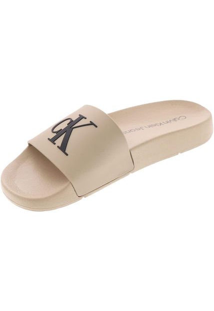 Sandalias Beige Con Monograma Calvin Klein