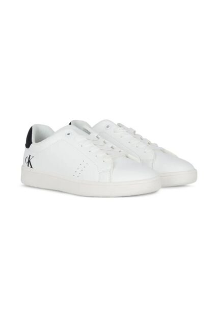 Tenis Blanco De Corte Bajo Con Cordones Calvin Klein