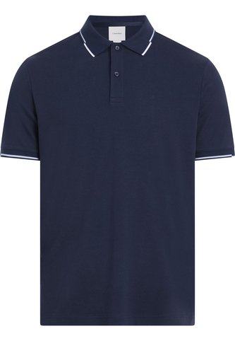 Polo Azul Slim Con Detalle En Bordes Calvin Klein Calvin Klein