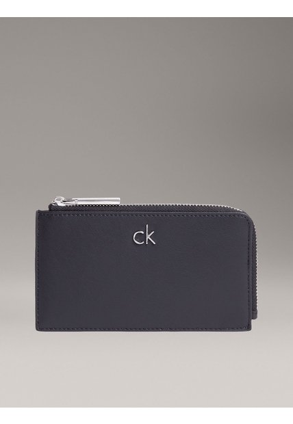 Billetera Negra Relock Con Cremallera Lateral Calvin Klein