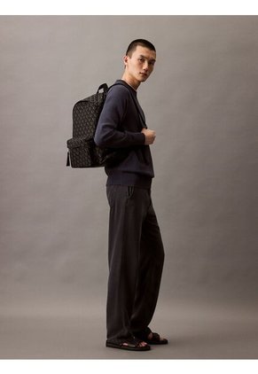 Morral Negro De Jacquard Con Logo Calvin Klein