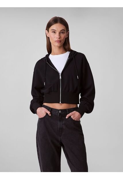 Buzo Negro Cropped De Punto Milano Calvin Klein