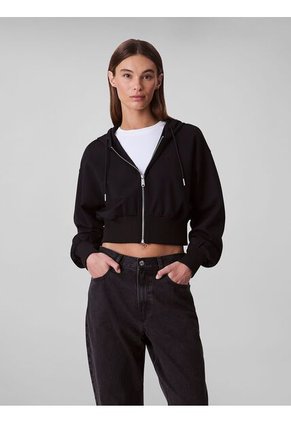 Buzo Negro Cropped De Punto Milano Calvin Klein