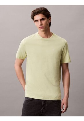 Camiseta Verde De Algodón Con Monograma Bordado Calvin Klein