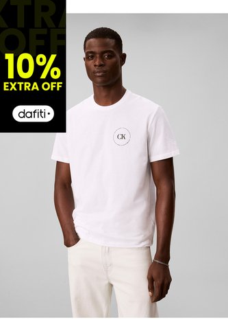 Camiseta Blanca Con Gráfico De Logo Circular Calvin Klein Calvin Klein