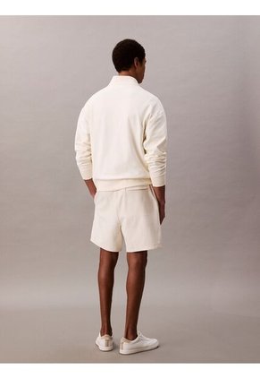 Pantaloneta Blanca De Felpa Con Logotipo Bordado Calvin Klein