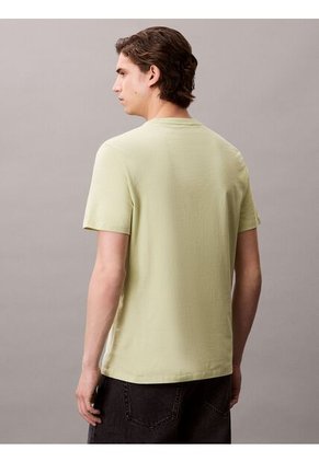 Camiseta Verde De Algodón Con Monograma Bordado Calvin Klein