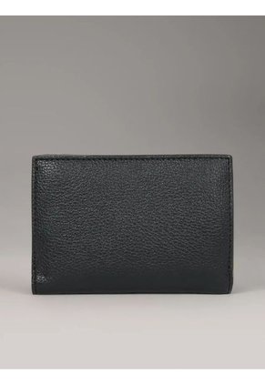Billetera Negra Triple Con Monograma Calvin Klein