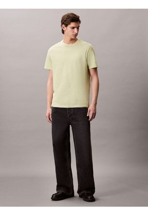 Camiseta Verde De Algodón Con Monograma Bordado Calvin Klein