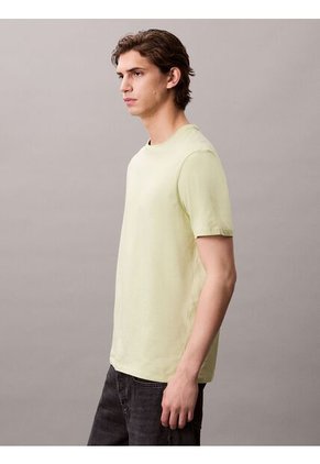 Camiseta Verde De Algodón Con Monograma Bordado Calvin Klein