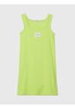 Vestido Verde De Tirantes De Canalé De Algodón Para Niña Calvin Klein de Calvin Klein