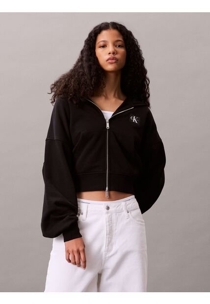Buzo Negro Con Cremallera Calvin Klein