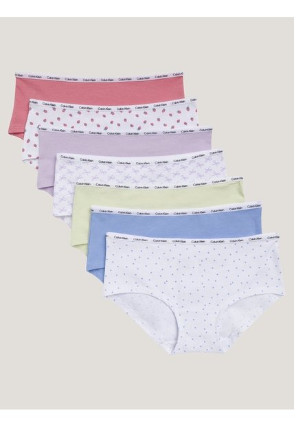 Paquete Blanco Para Niña De 7 Panties Hipster Calvin Klein