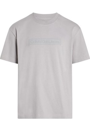 Camiseta Gris Con Logo Bordado En Caja Calvin Klein