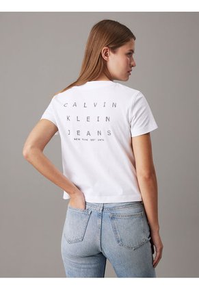 Camiseta Blanca Relaxed Con Estampado En La Espalda Calvin Klein