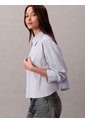 Camisa Azul Solid Boxy Cropped Calvin Klein de Calvin Klein