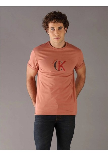 Camiseta Rosa Con Gráfico De Logo Calvin Klein