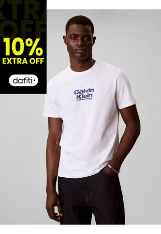 Camiseta Blanca Con Logo Gráfico Calvin Klein Calvin Klein