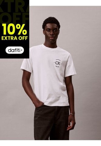 Camiseta Blanca Con Estampado Gráfico Calvin Klein Calvin Klein