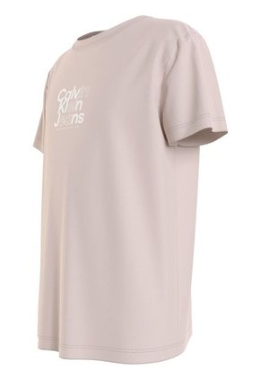 Camiseta Niña Rosada Regular Con Logo Calvin Klein