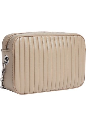 Bolso Beige Cruzado Acolchado Con Solapa Calvin Klein