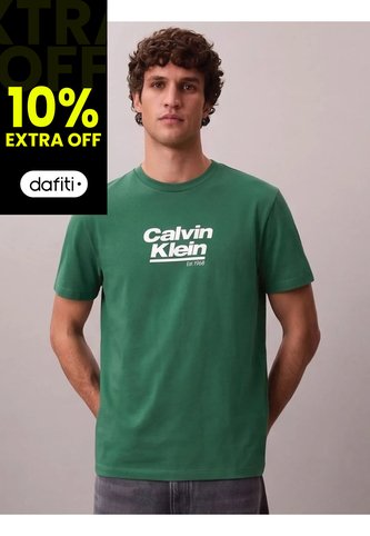 Camiseta Verde Con Logo Gráfico Calvin Klein Calvin Klein