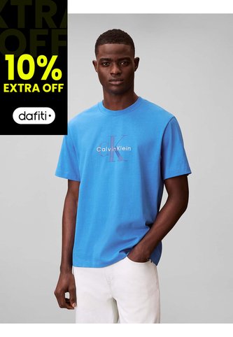 Camiseta Azul 20s Con Estampado Gráfico De Monograma Calvin Klein Calvin Klein