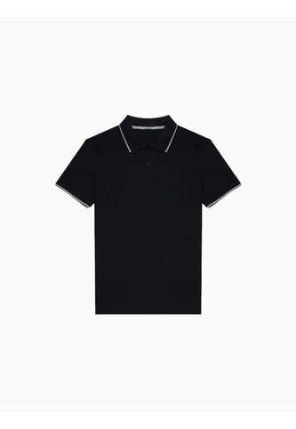 Polo Negro Piqué De Algodón Calvin Klein Calvin Klein
