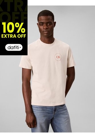 Camiseta Beige Con Gráfico De Logo Circular Calvin Klein Calvin Klein