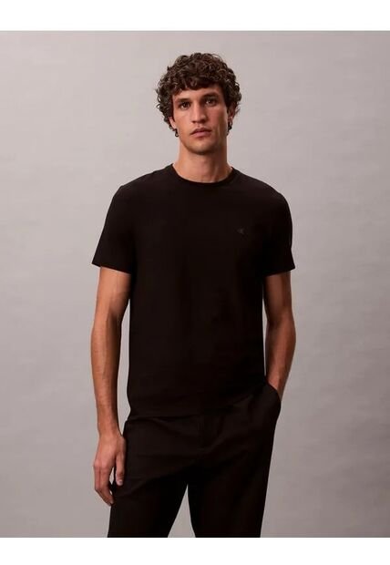 Camiseta Negra Slim De Manga Corta Calvin Klein