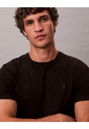 Camiseta Negra Slim De Manga Corta Calvin Klein