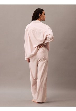 Pantalón Blanco Largo Ancho De Pijama - Cotton Poplin Calvin Klein
