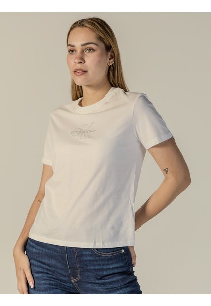 Camiseta Blanca Clásica Con Monologo Calvin Klein