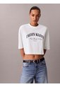 Camiseta Blanca Cropped Con Logo Calvin Klein de Calvin Klein