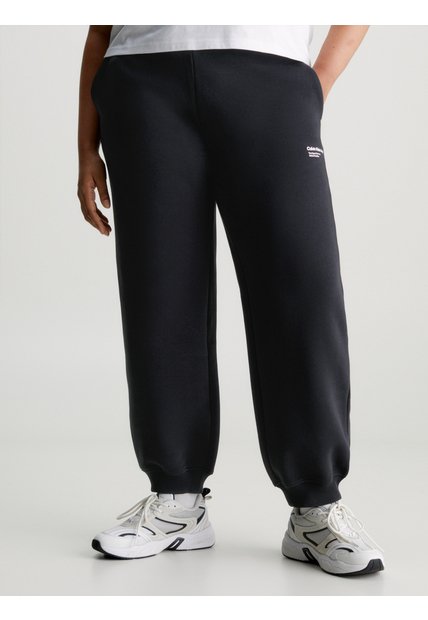 Jogger Negro De Felpa De Algodón Calvin Klein
