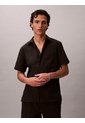 Camisa Negra Manga Corta De Seersucker Calvin Klein de Calvin Klein