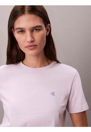 Camiseta Morado De Algodón Con Logo De Archivo Calvin Klein