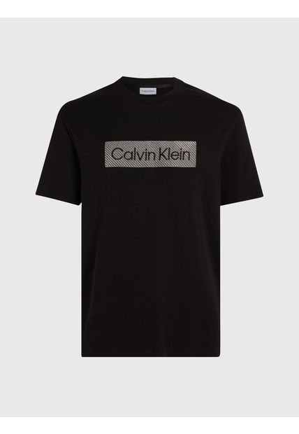 Camiseta Negra Con Bordado Texturizado Calvin Klein