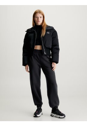 Jogger Negro De Felpa De Algodón Calvin Klein
