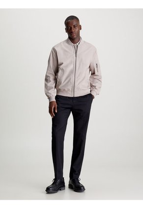 Chaqueta Beige Bomber De Nailon De Algodón Calvin Klein